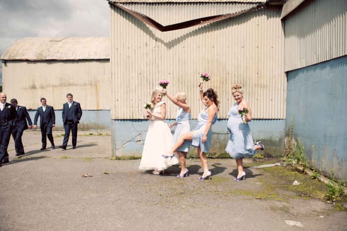 bridesmaids sky blue dresses
